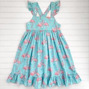 ELEANOR ROSE EUC Colorful Tropical Flamingo Summer Dress